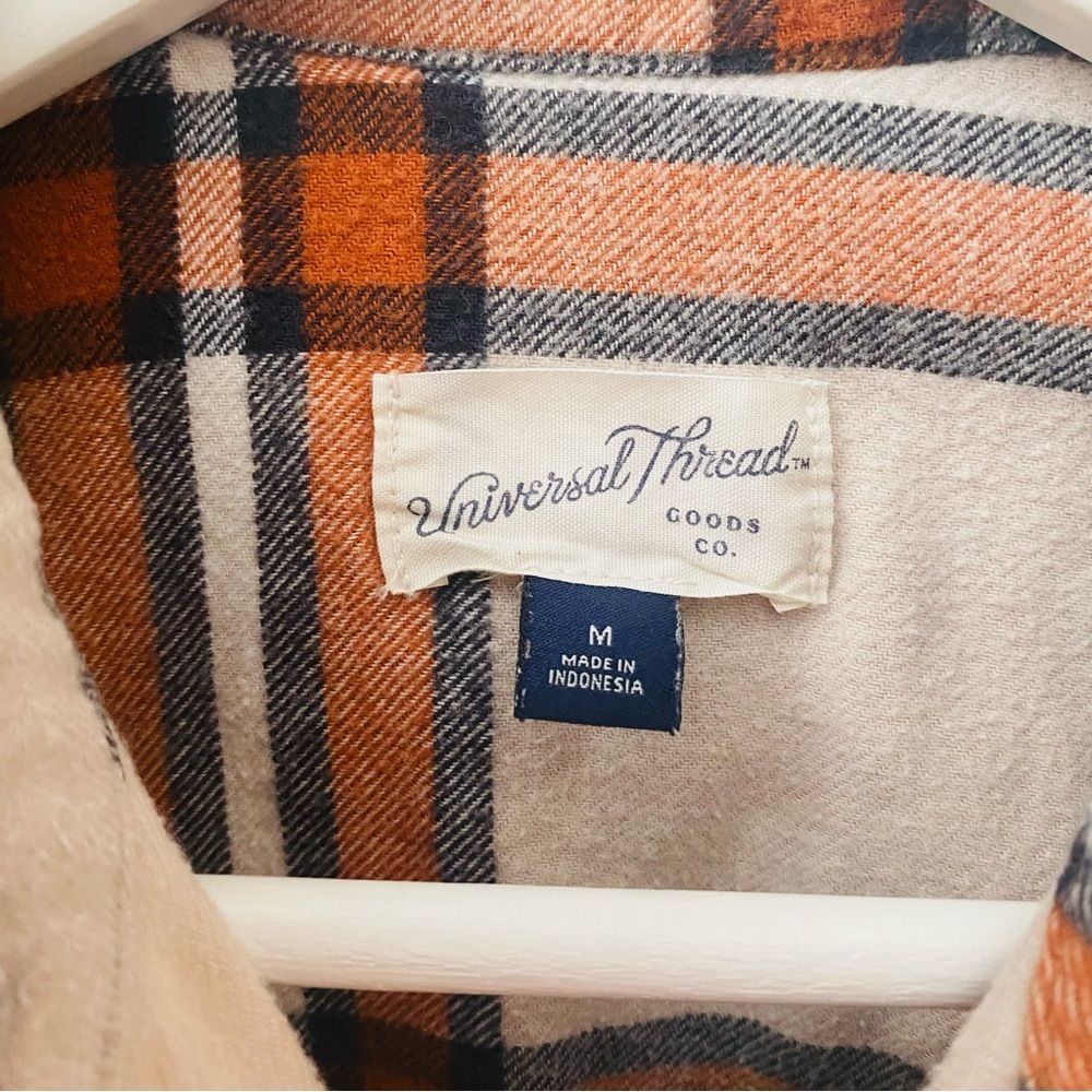 Universal Thread Button Up Flannel Top Cream/Oran… - image 4